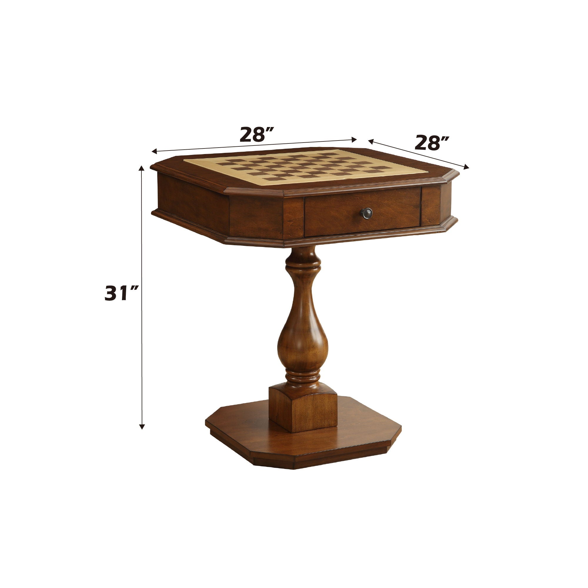 Bishop Reversible Chess & Checkers Game Table