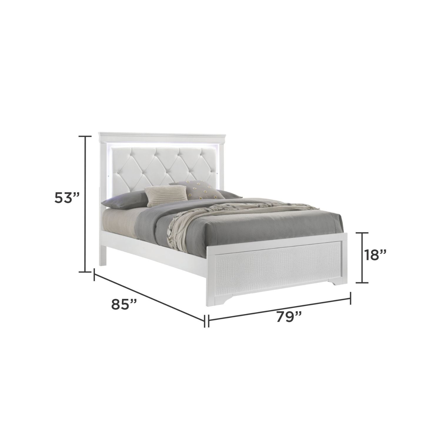 Blaze LED Upholstered Bedroom Set