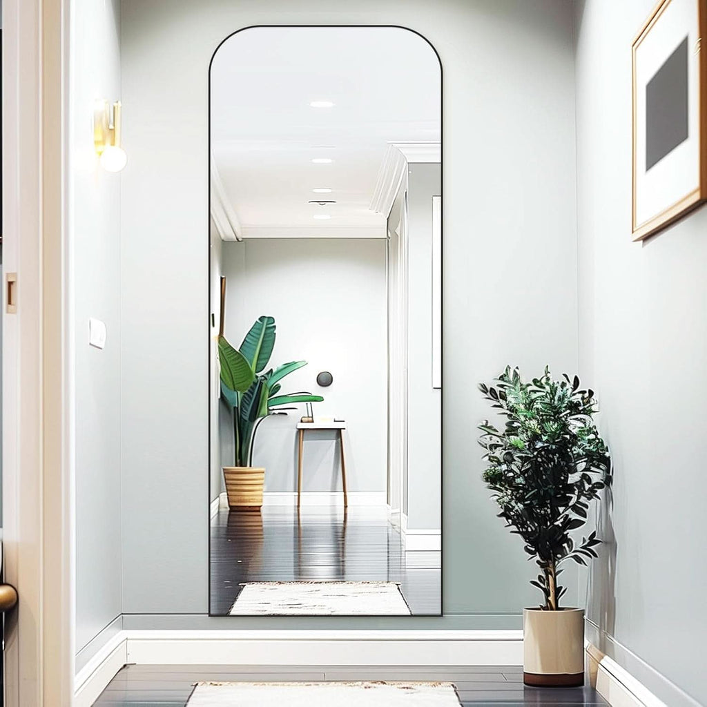 71 Inch Black Oversized Full Length Arch Floor Mirror
