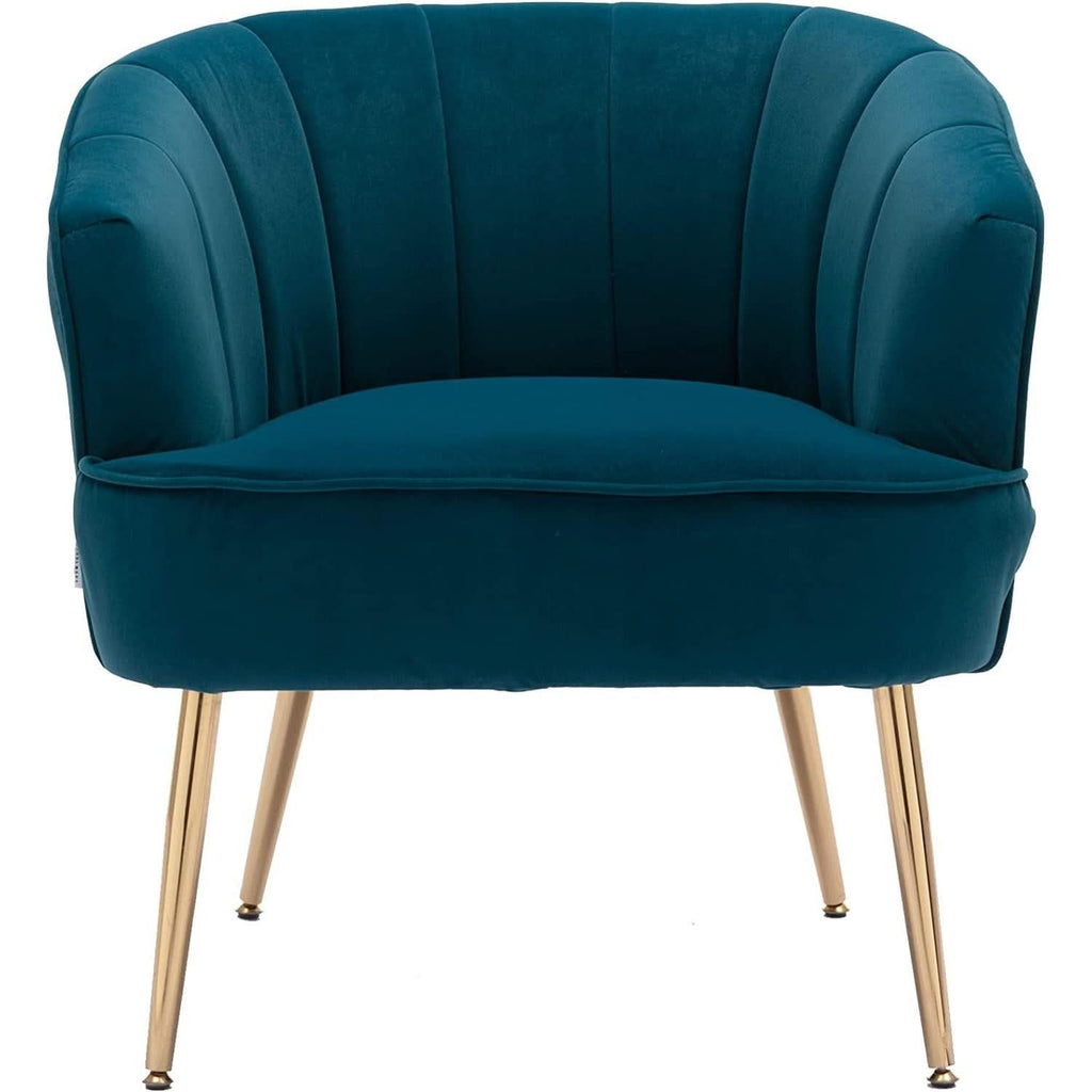 Teal Velvet Accent Chair With Golden Legs Ultra Plush