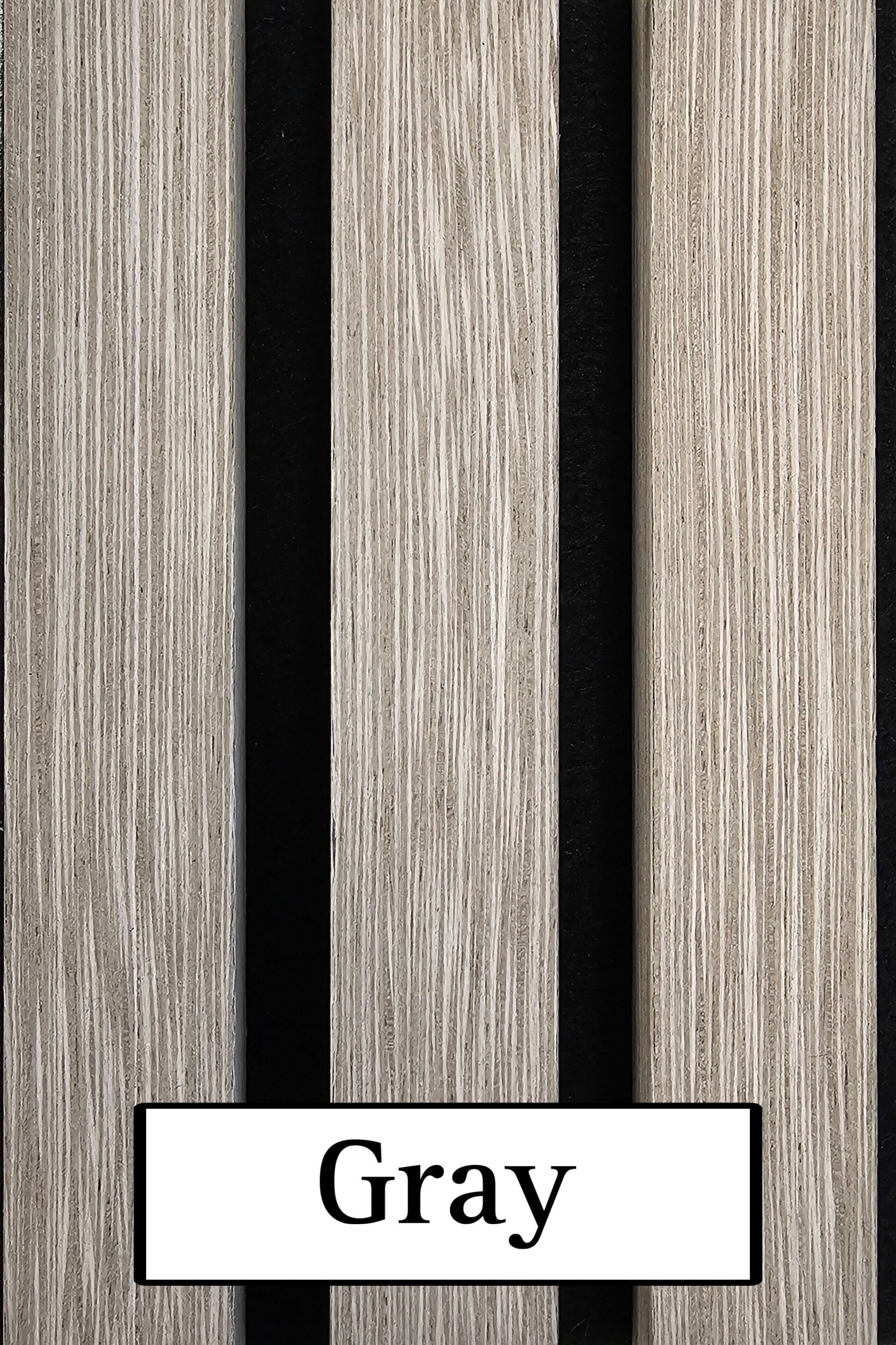 Gray Wood Slat Wall Panels – 2 Pack