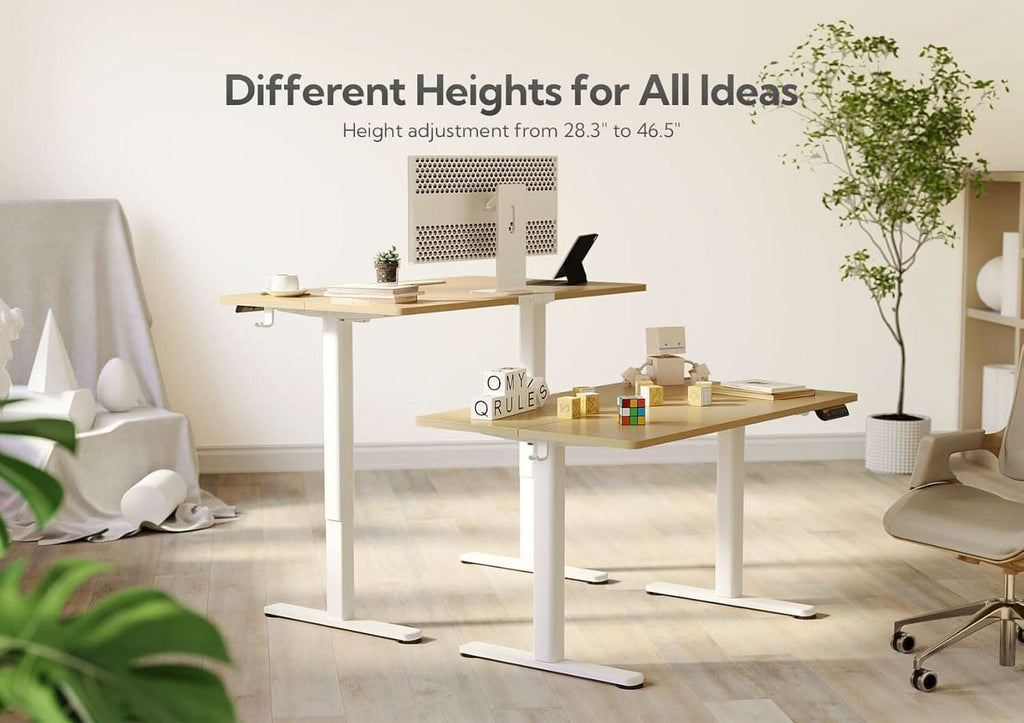 Electric Standing Desk 48X24 Inches White Height Adjustable