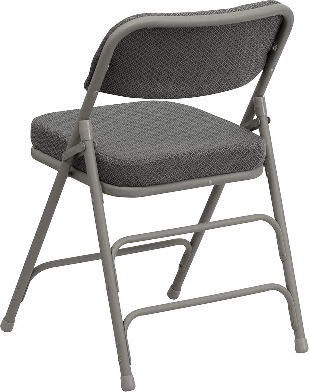 Gray Metal Folding Event Chairs With Cushioned Seats Set Of 2