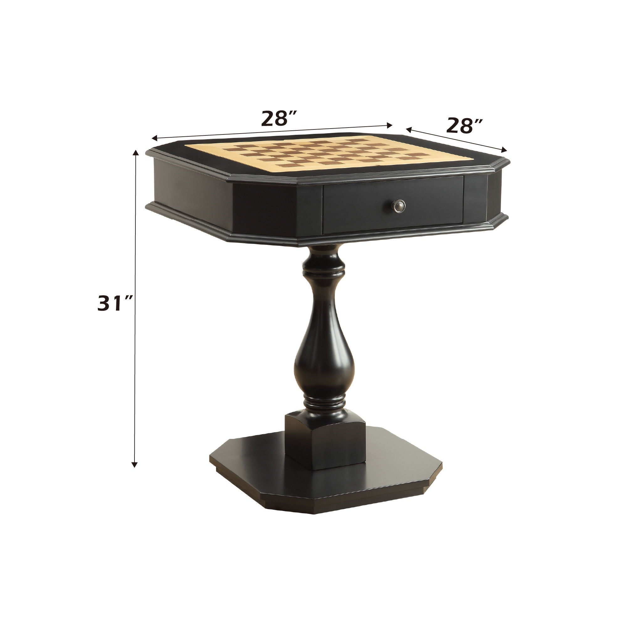 Bishop Reversible Chess & Checkers Game Table