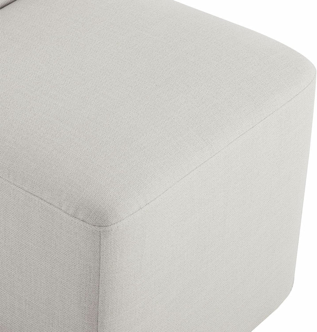 2 Linen Upholstered Armless Dining Chairs With Casters