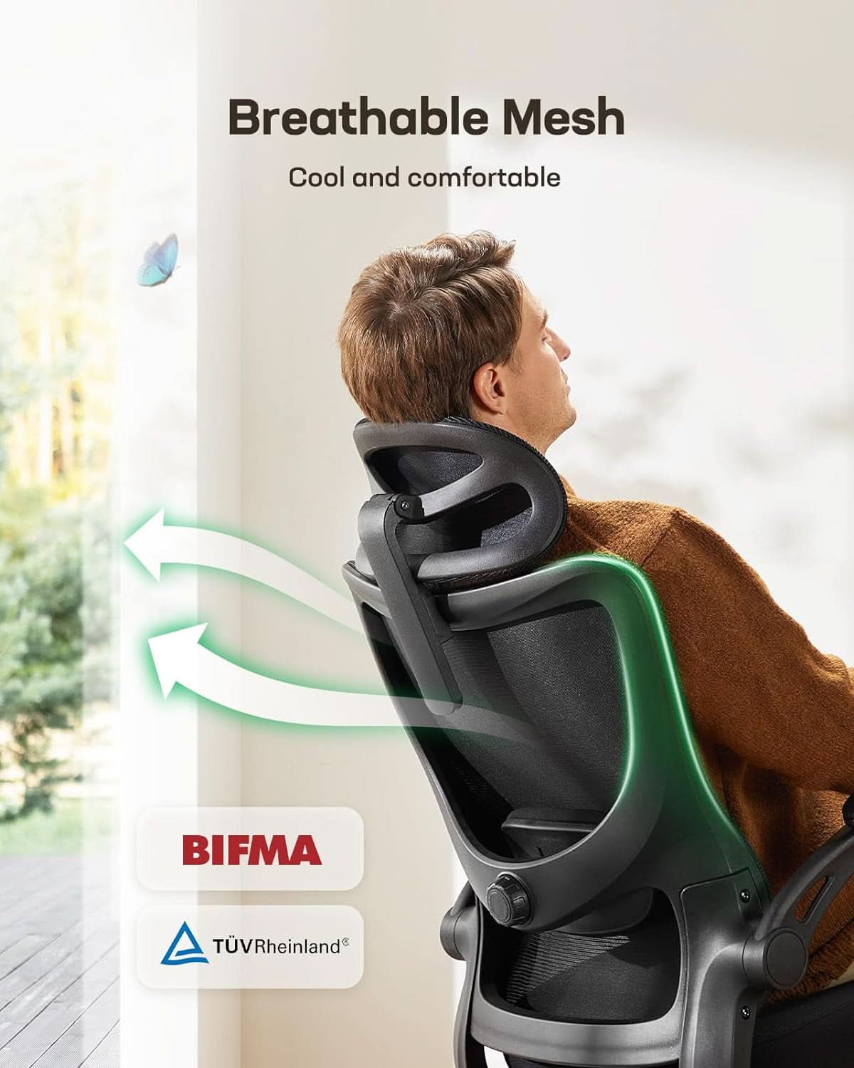 Ergonomic High Back Mesh Office Chair With Adjustable Lumbar Support