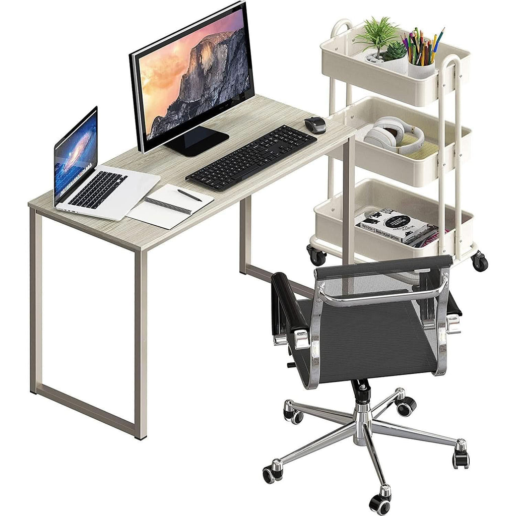 Maple 32 Inch Desk For Home Office With Steel Frame
