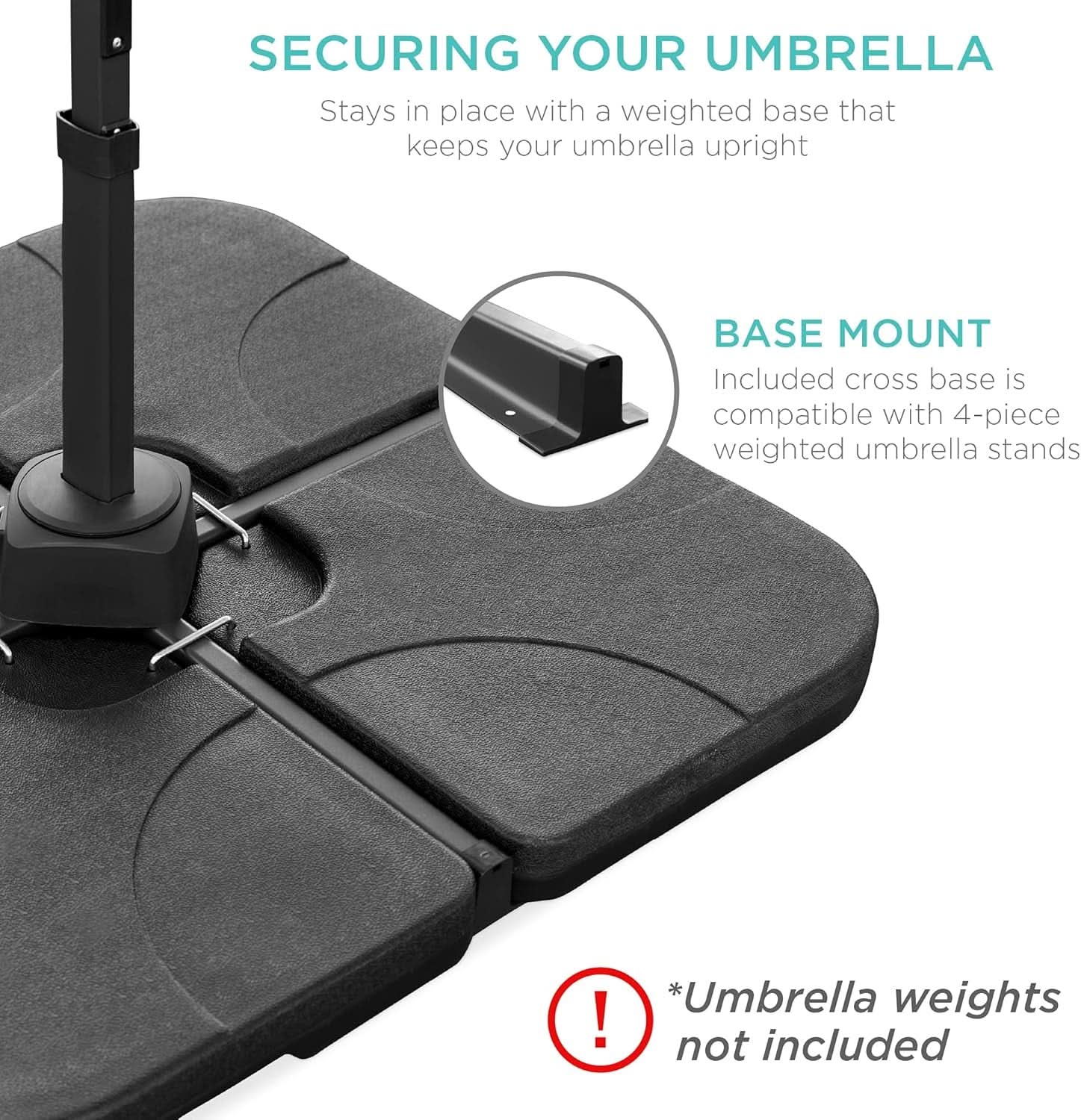 10ft Solar LED Cantilever Patio Umbrella With 360 Degree Rotation And Easy Tilt Cross Base