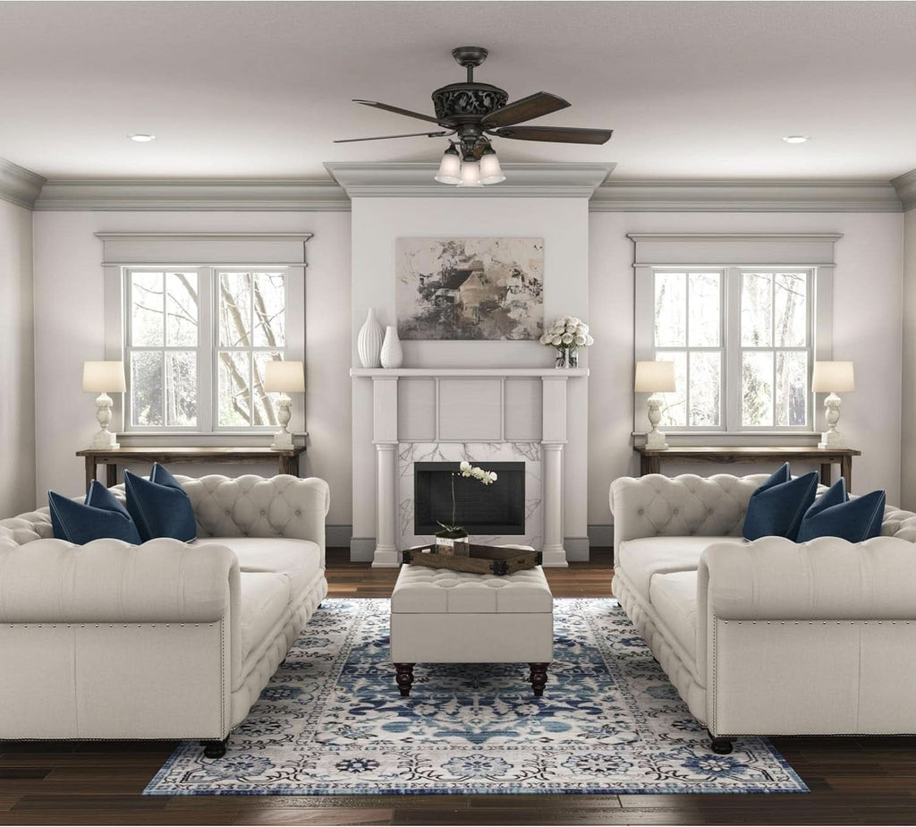 Promenade 54 Inch Indoor Ceiling Fan LED Lights Bronze Finish DC Motor Remote