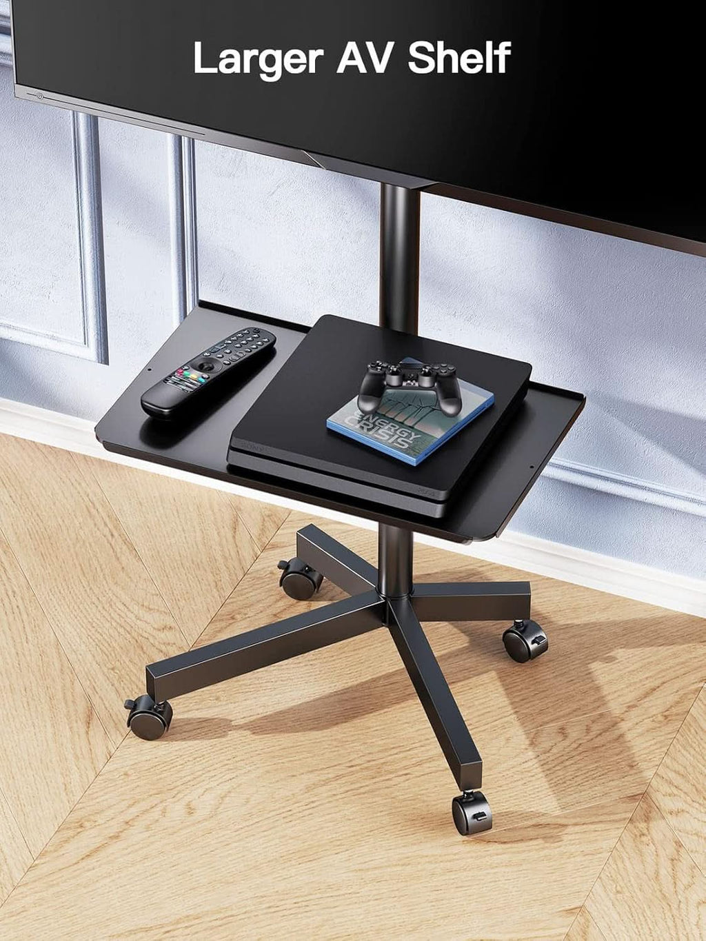 Mobile TV Cart on Wheels for 23 to 60 Inch TVs Height Tray