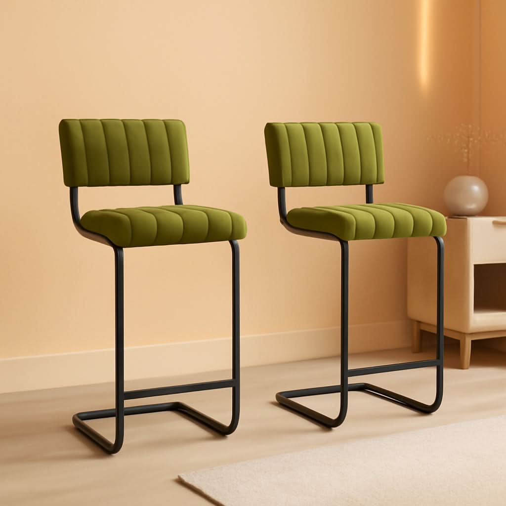 30 Inch Velvet Tufted Bar Stools Set of 2 Kitchen Island