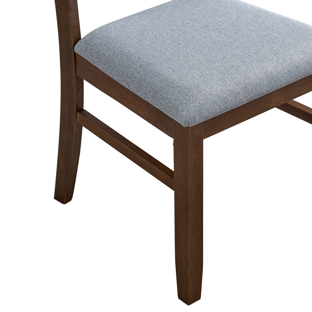 ACTU Solid Wood Dining Set with Upholstered Chairs