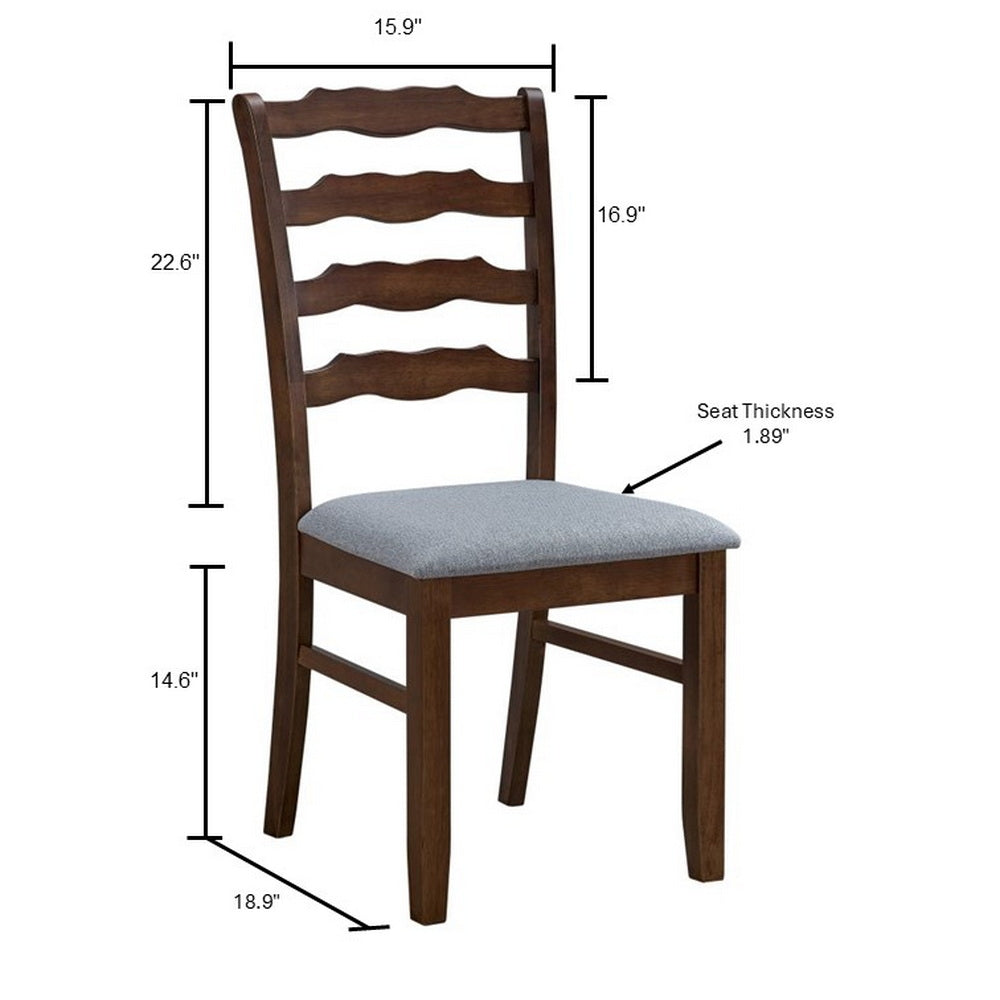 ACTU Solid Wood Dining Set with Upholstered Chairs