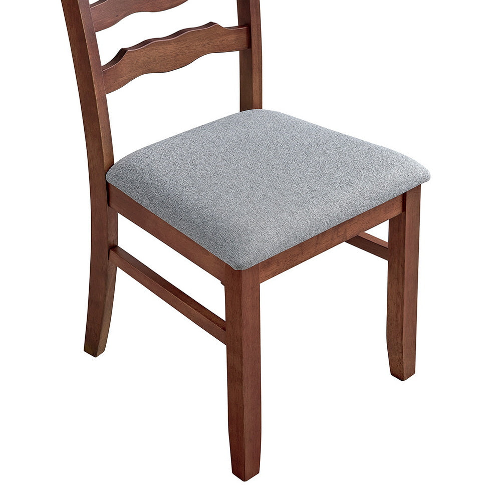 ACTU Solid Wood Dining Set with Upholstered Chairs