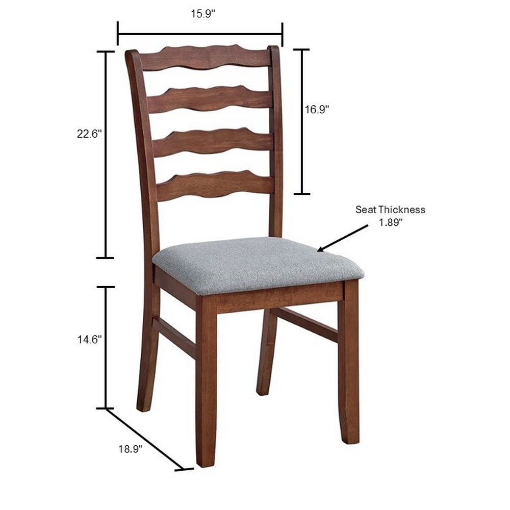 ACTU Solid Wood Dining Set with Upholstered Chairs