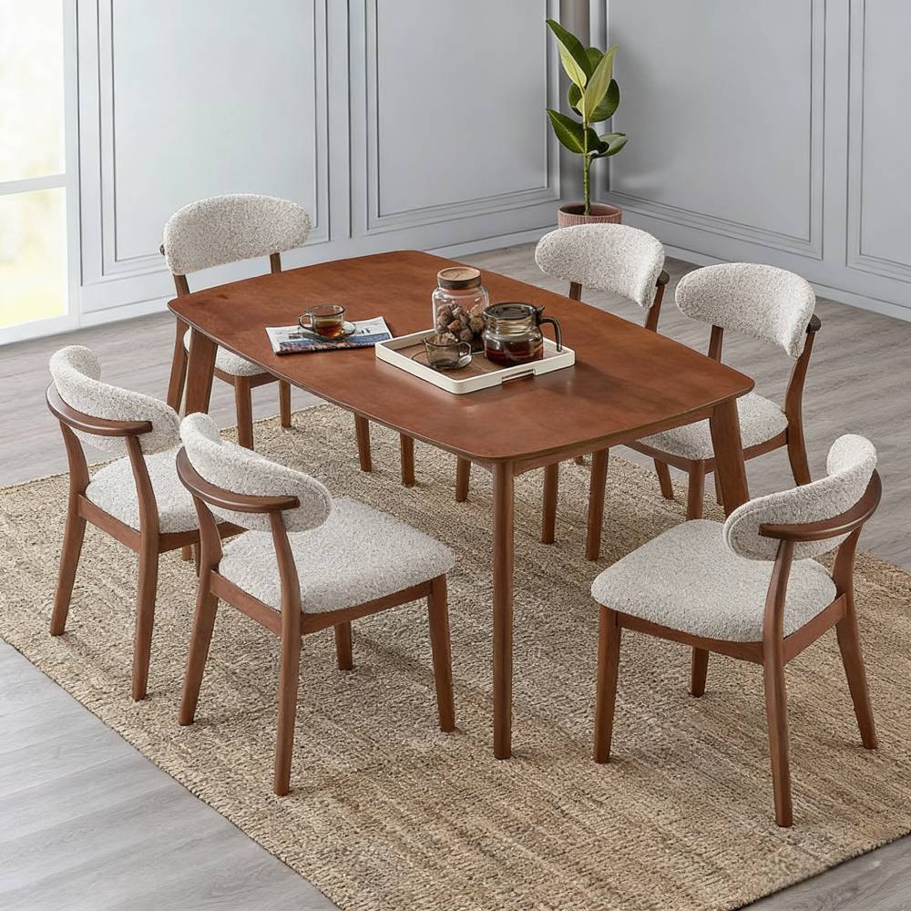 ACTU Modern Dining Set with Upholstered Chairs