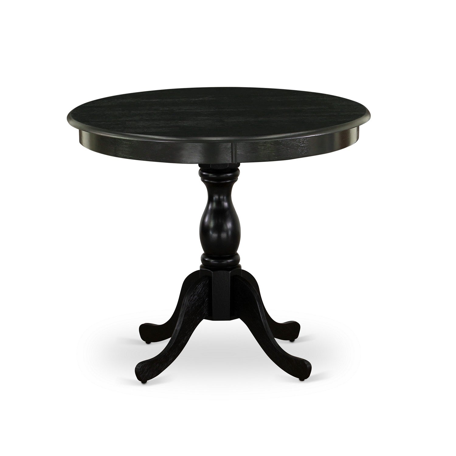5-Piece Black Round Kitchen Dining Set with Wood Chairs