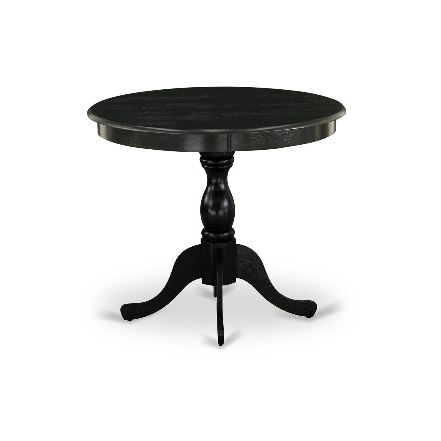 3-Piece Black Kitchen Dining Set with Wood Chairs