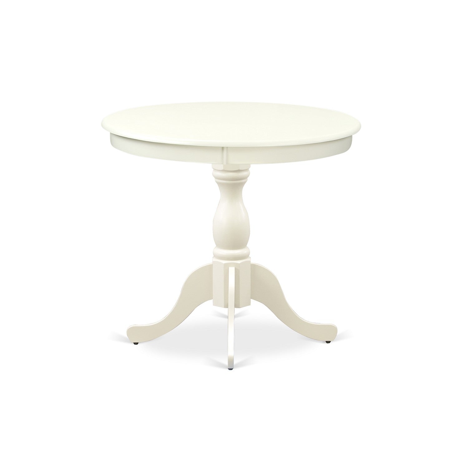 3-Piece Linen White Round Kitchen Dining Set with Fabric Chairs