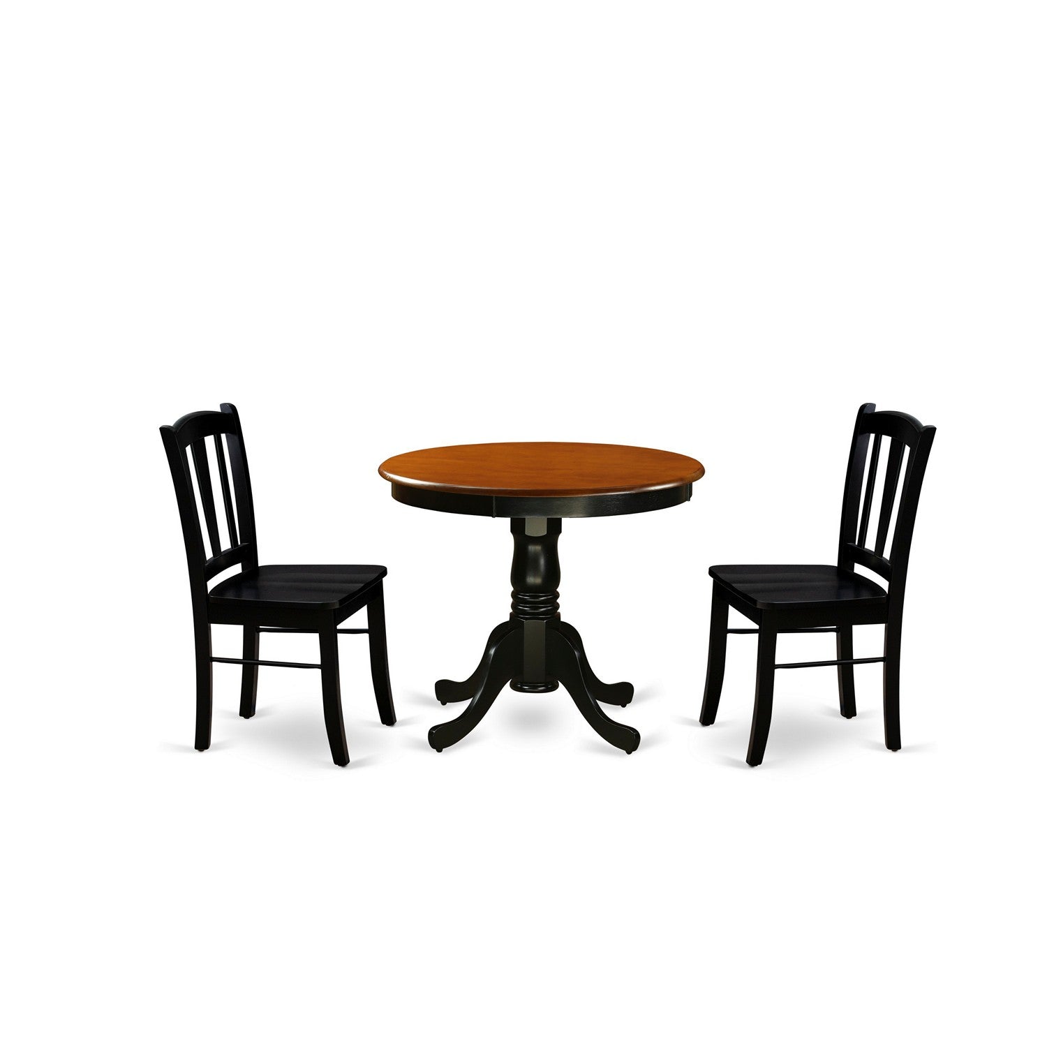 Andover 3-Piece Black Round Dining Set