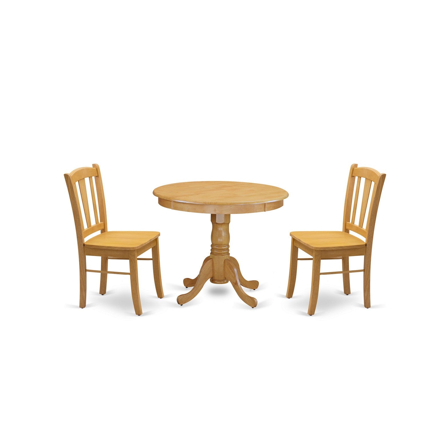 Andover 3-Piece Oak Round Dining Set