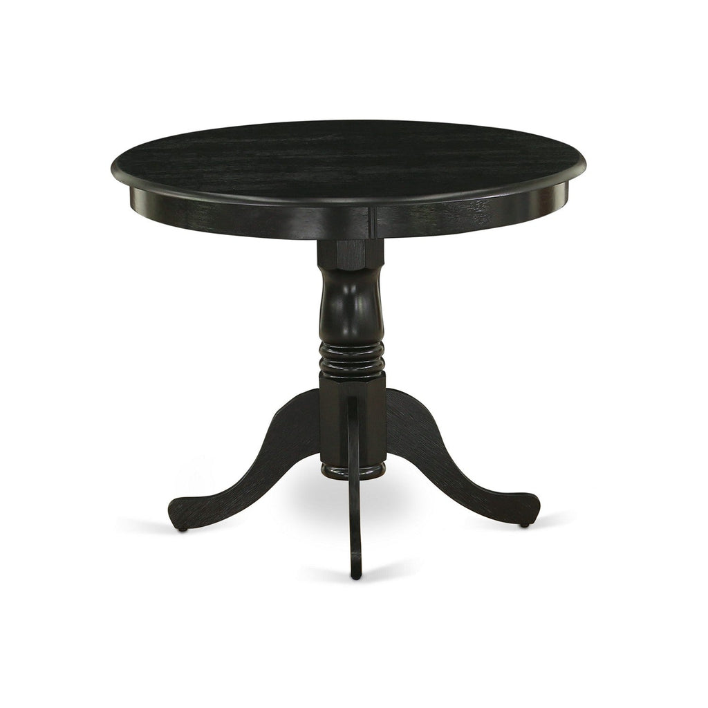 Black 5-Piece Dining Set with Upholstered Chairs