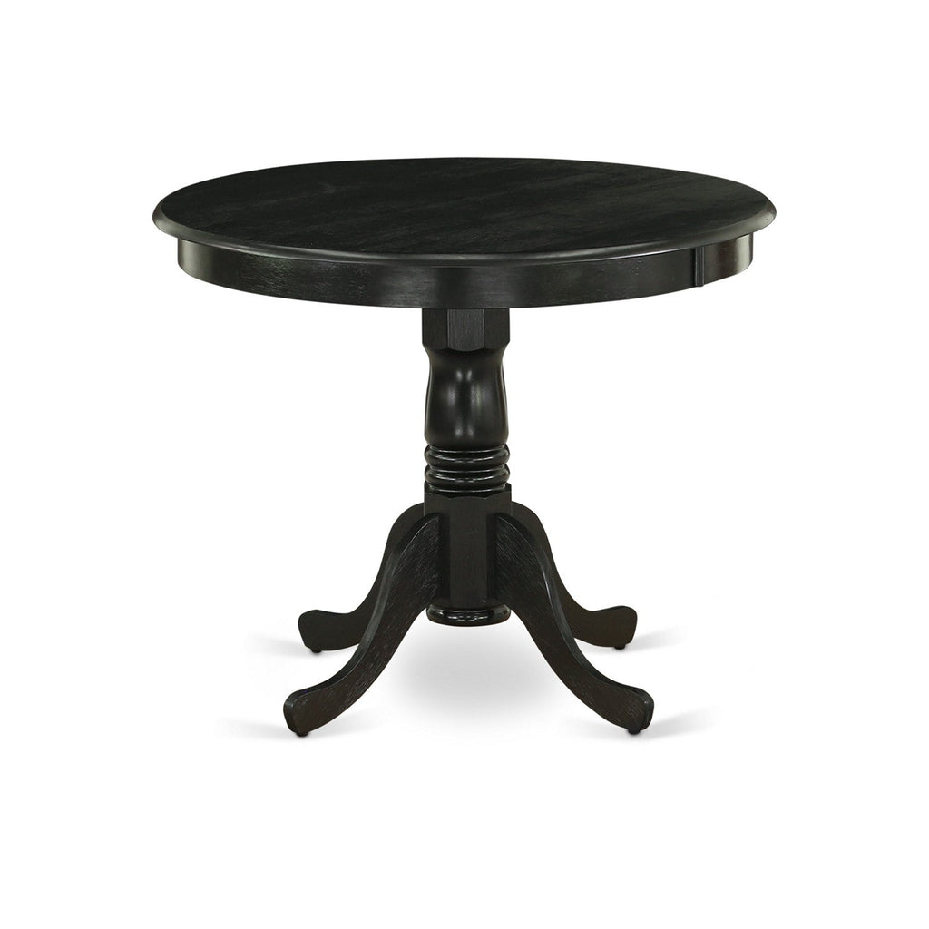 Black 5-Piece Dining Set with Wood Chairs