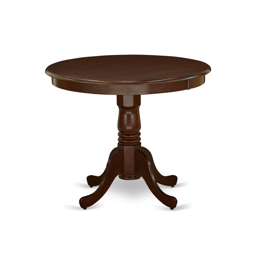 3-Piece Mahogany Round Kitchen Dining Set with Wood Chairs