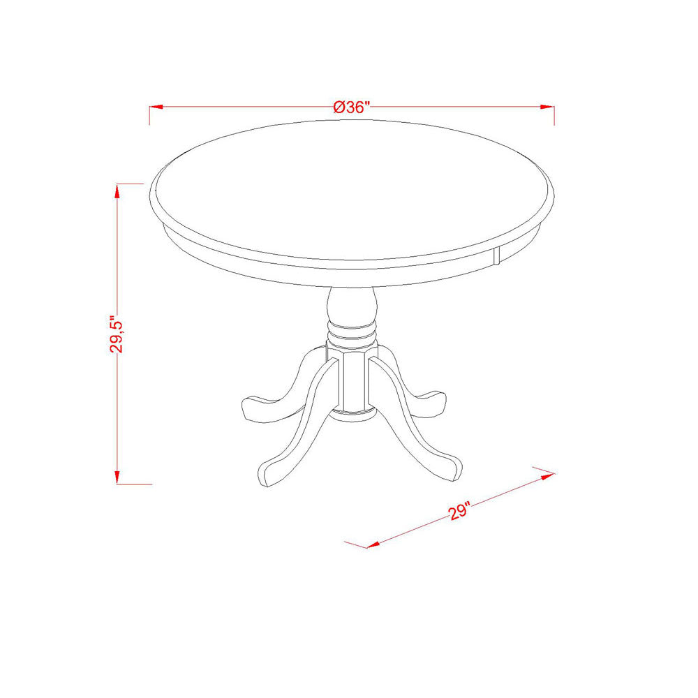 Andover 3-Piece Oak Round Dining Set