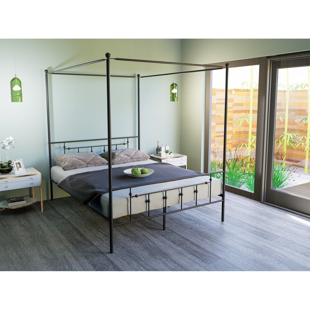 Anniston Queen Canopy Bed in Black