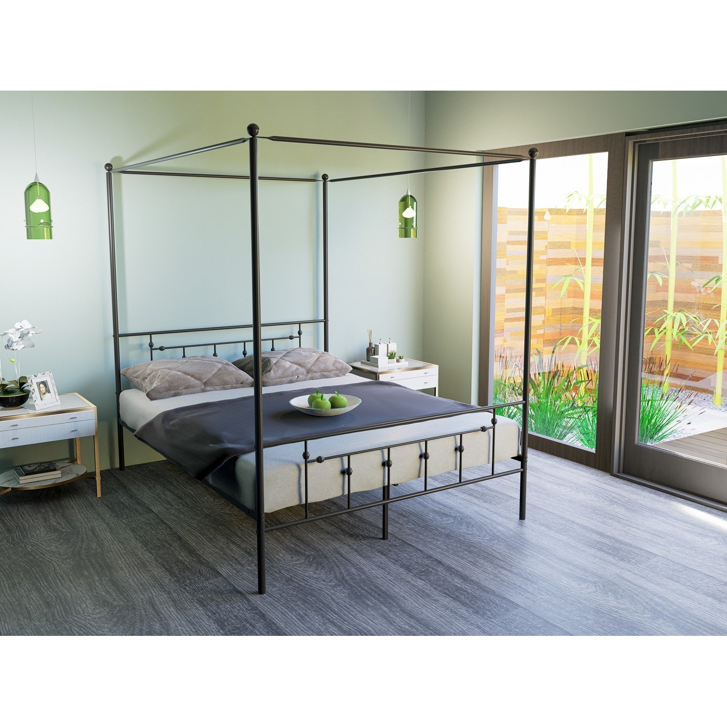Anniston Queen Canopy Bed in Black