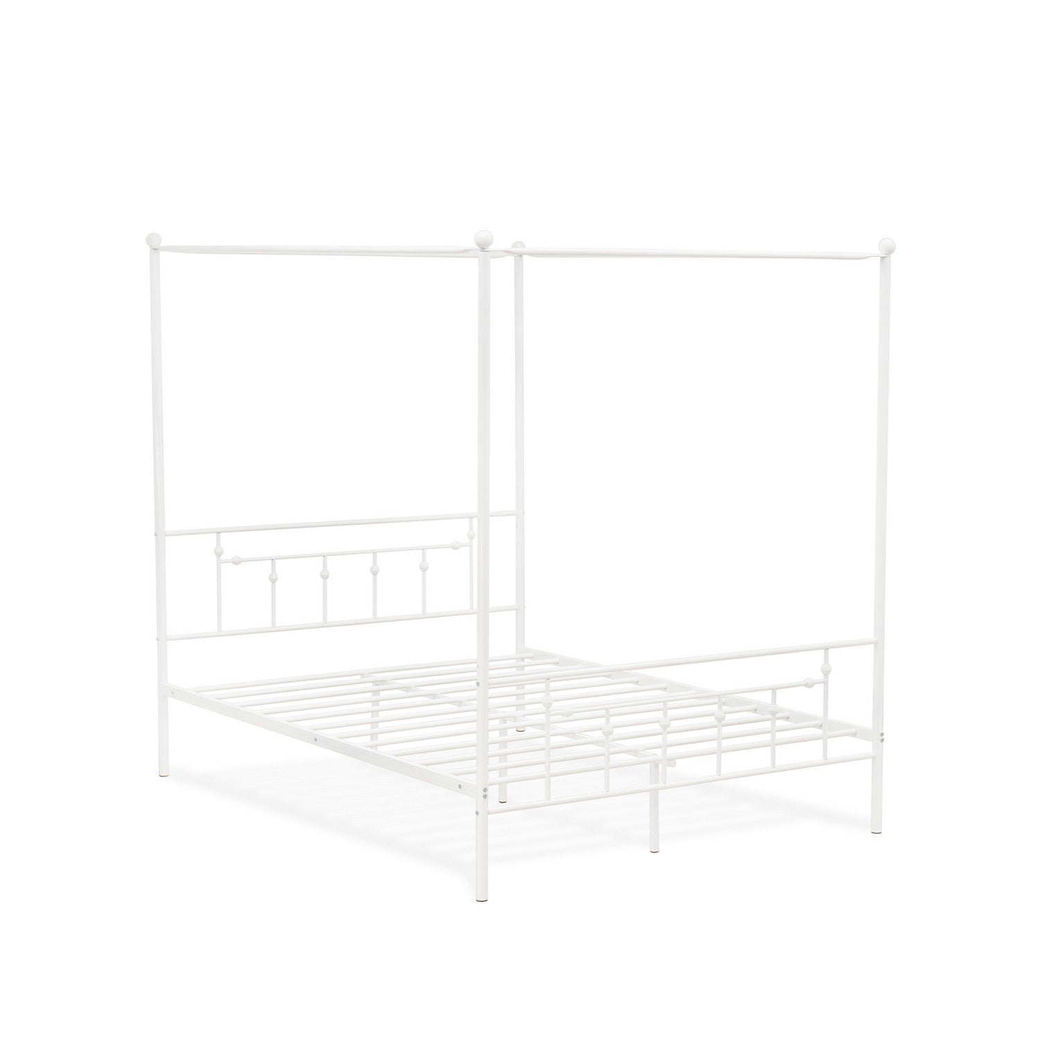 Anniston Queen Canopy Bed in Linen White