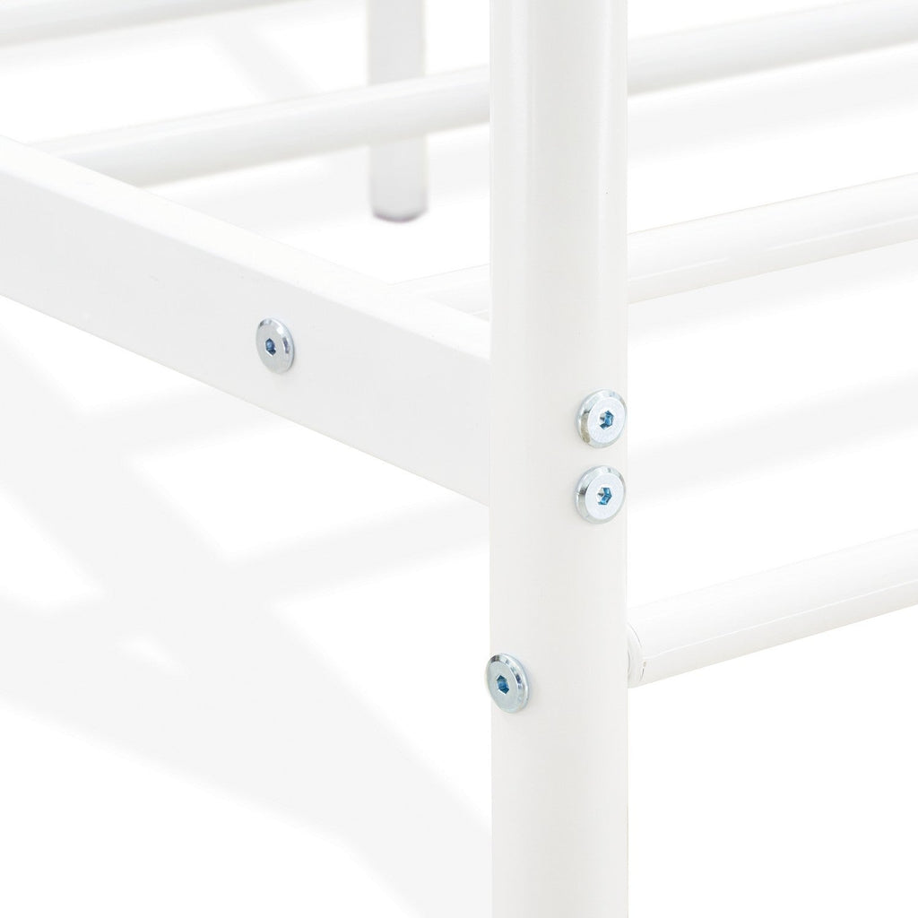 Anniston Queen Canopy Bed in Linen White