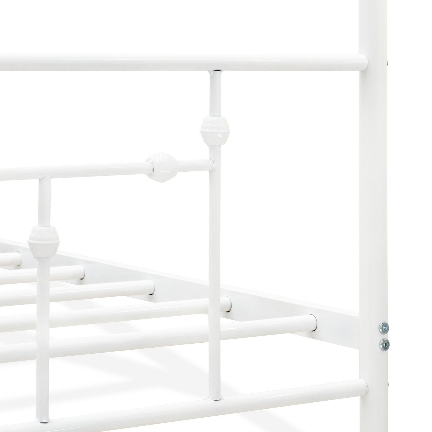 Anniston Queen Canopy Bed in Linen White