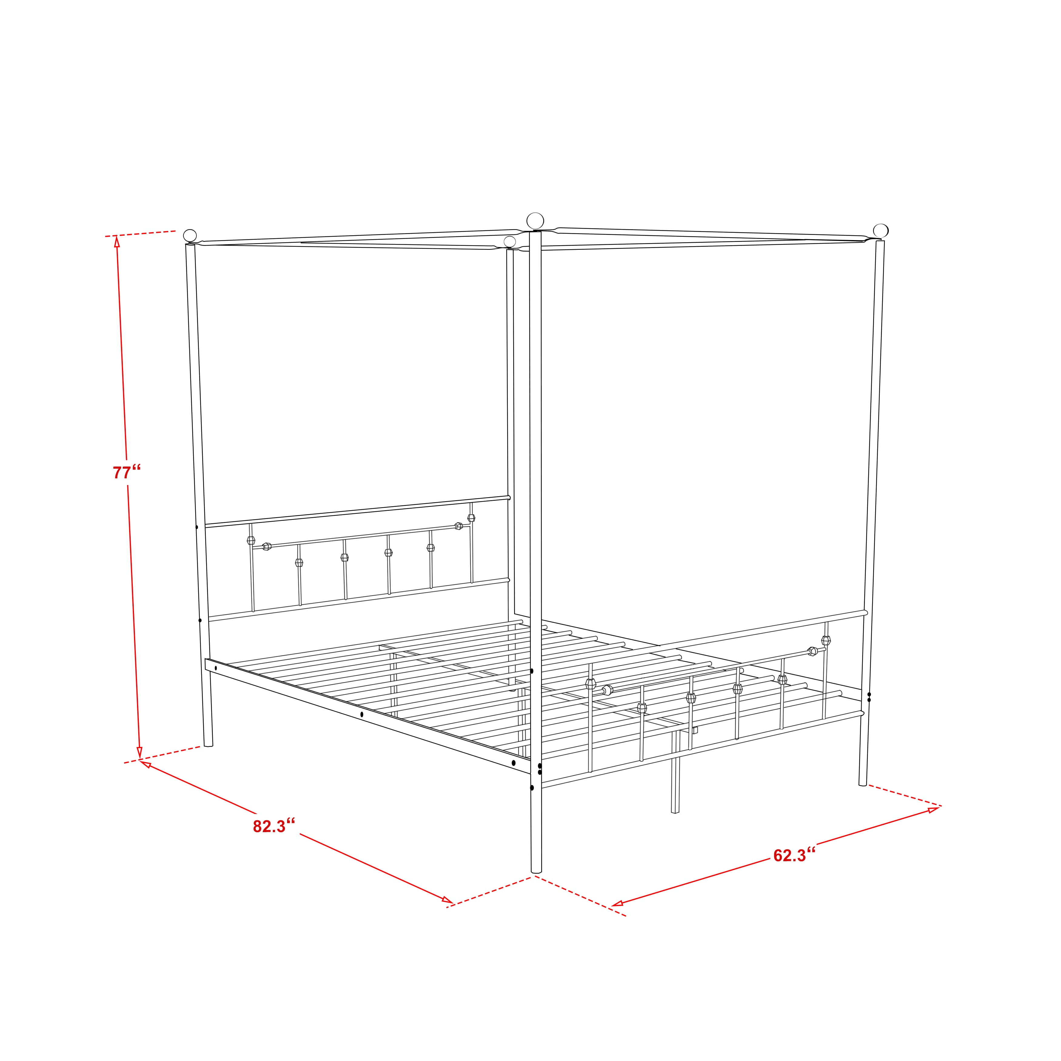 Anniston Queen Canopy Bed in Linen White