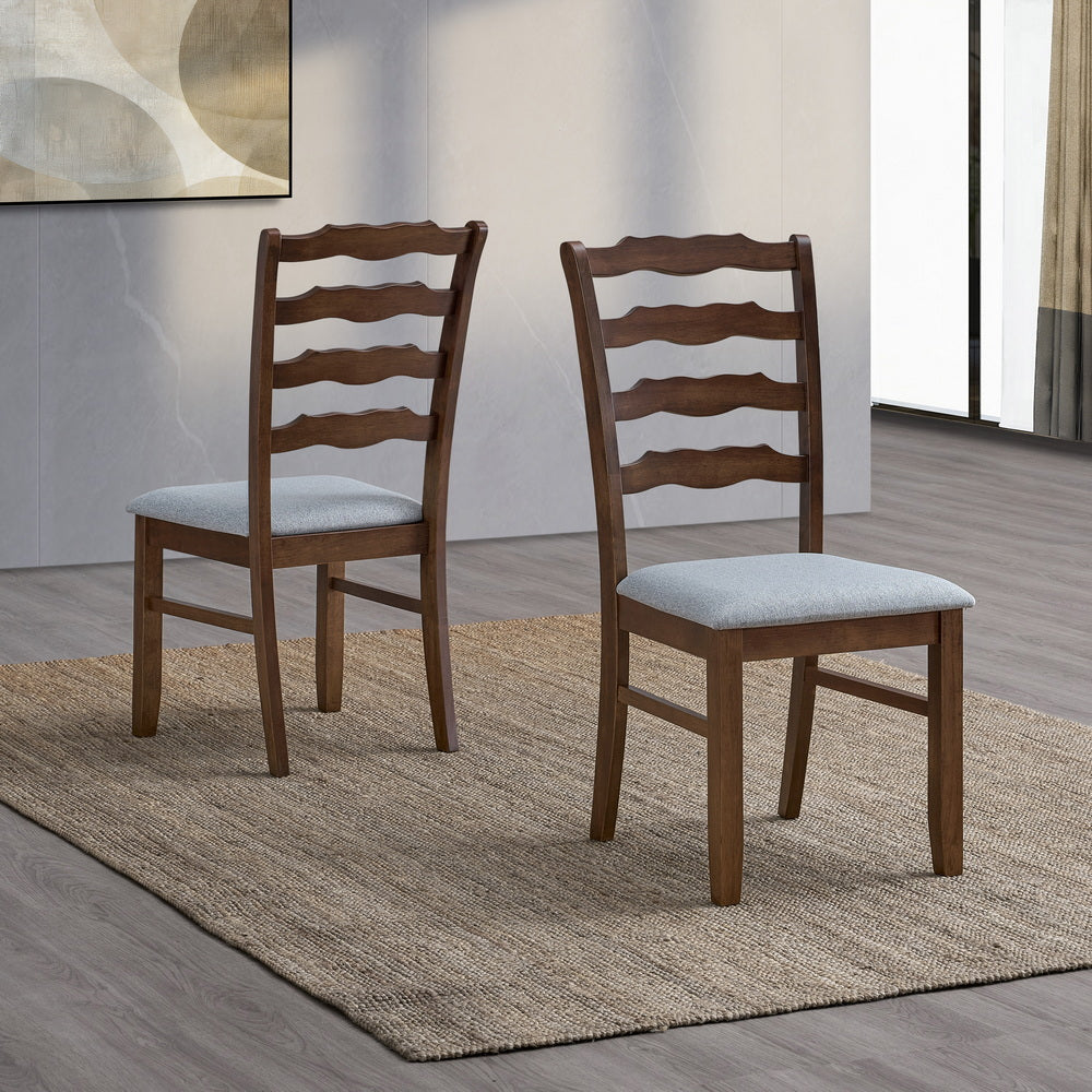 ACTU Solid Wood Dining Set with Upholstered Chairs