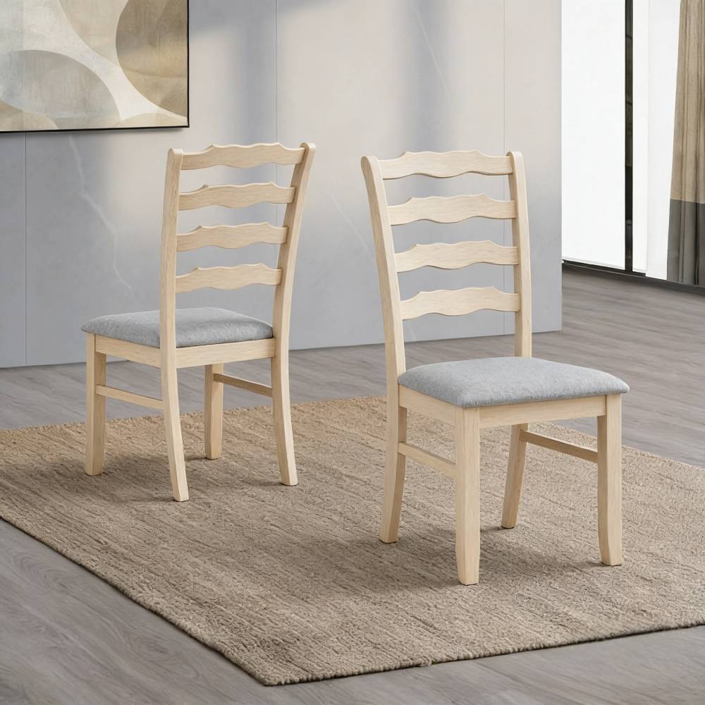 ACTU Solid Wood Dining Set with Upholstered Chairs