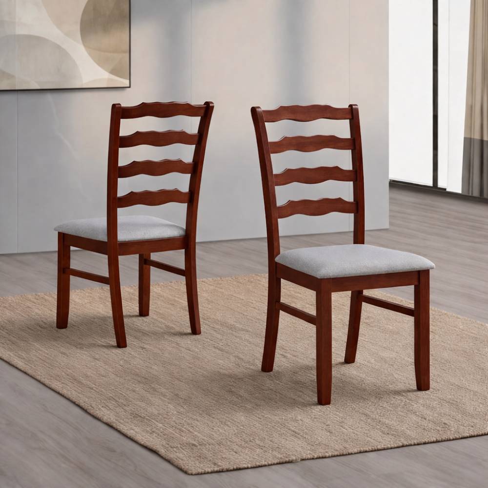 ACTU Solid Wood Dining Set with Upholstered Chairs