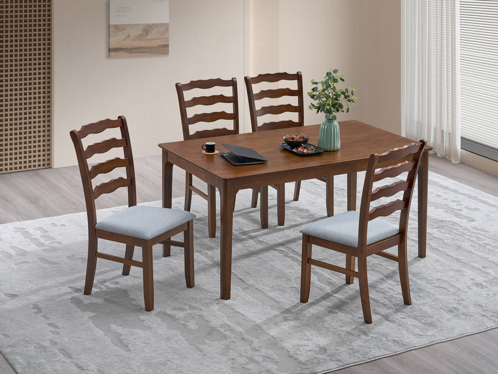 ACTU Solid Wood Dining Set with Upholstered Chairs