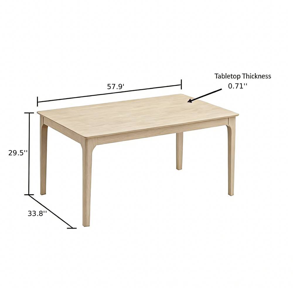 ACTU Solid Wood Dining Set with Upholstered Chairs