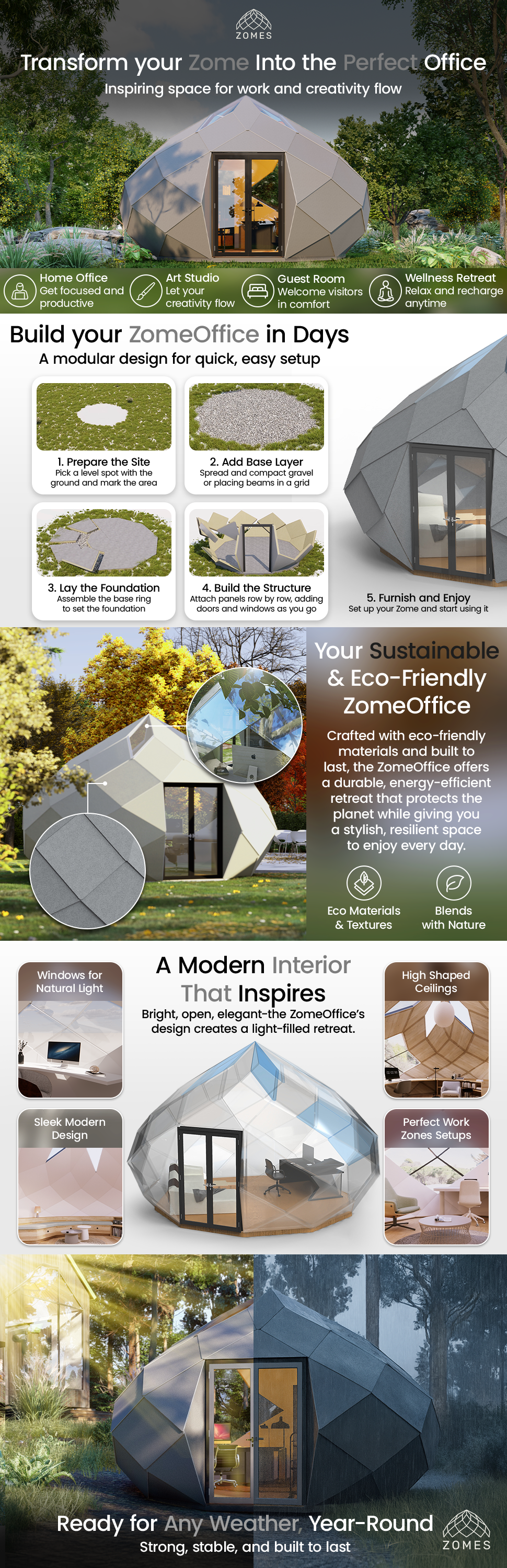 Patio Elegance Zomes Outdoor Office