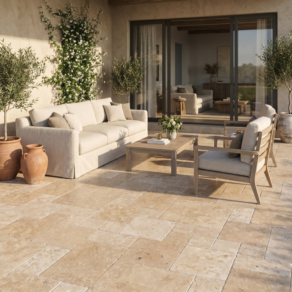 Aspendos Tumbled Travertine Pavers