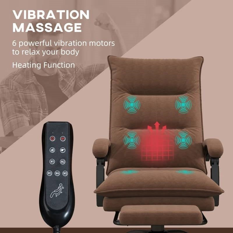 Brown Executive Heated Massage Office Chair
