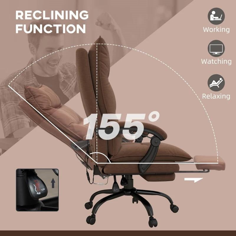 Brown Executive Heated Massage Office Chair