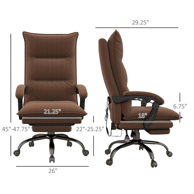 Brown Executive Heated Massage Office Chair