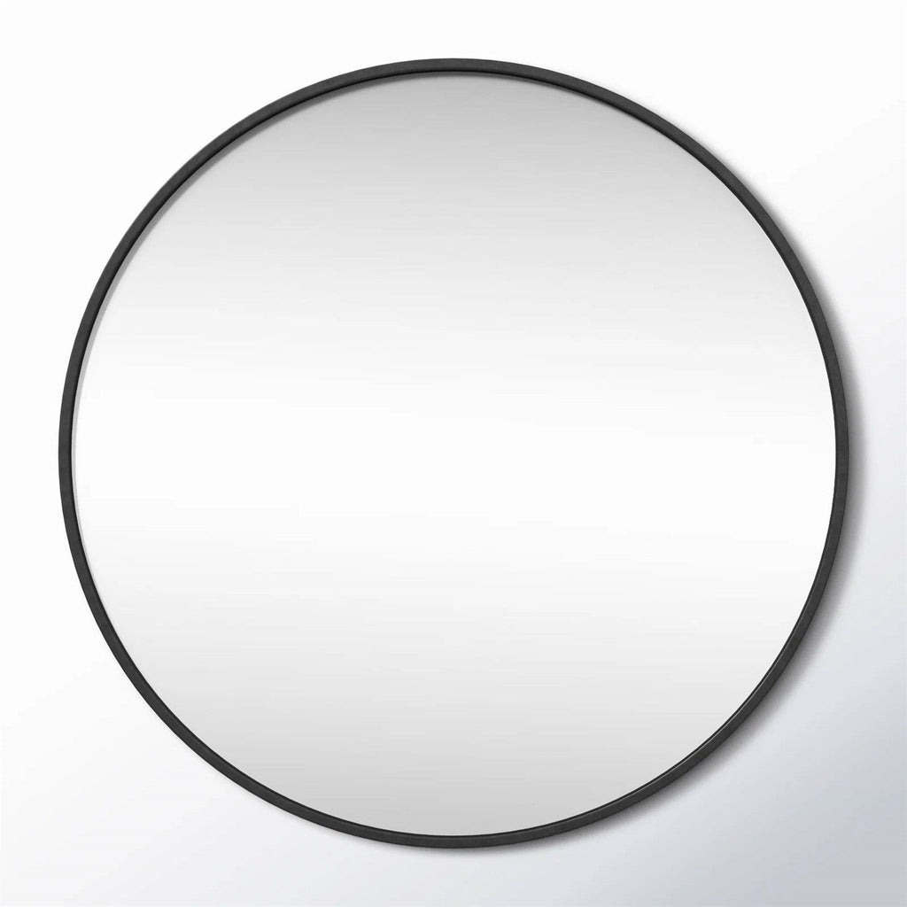 Round 18-inch Wall Mirror in Black - Living Room Bedroom Accent Bathroom Mirror