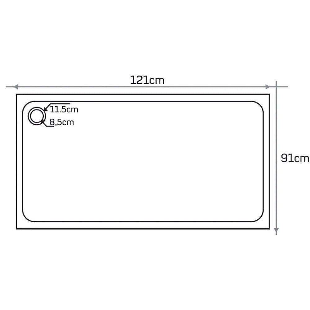Black Basalt Rectangular Shower Base (W)32" (L)48" (H)3"