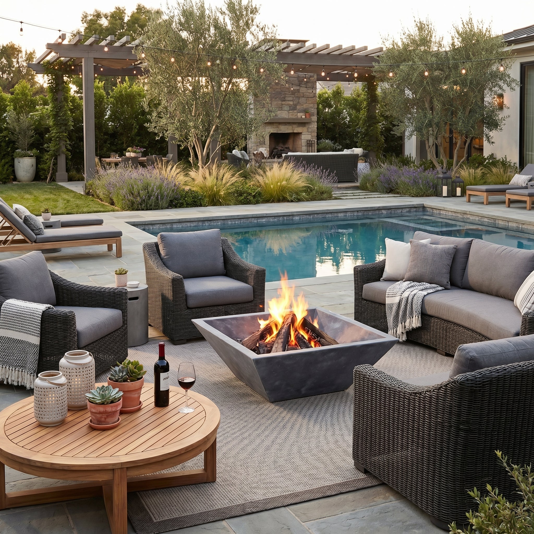 Bluestone Marble Natural Stone Fire Pit