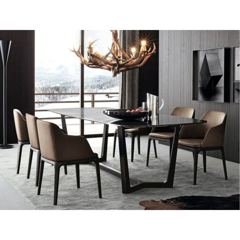 Marble Dinner Table Rectangular Polished and Eased Edge