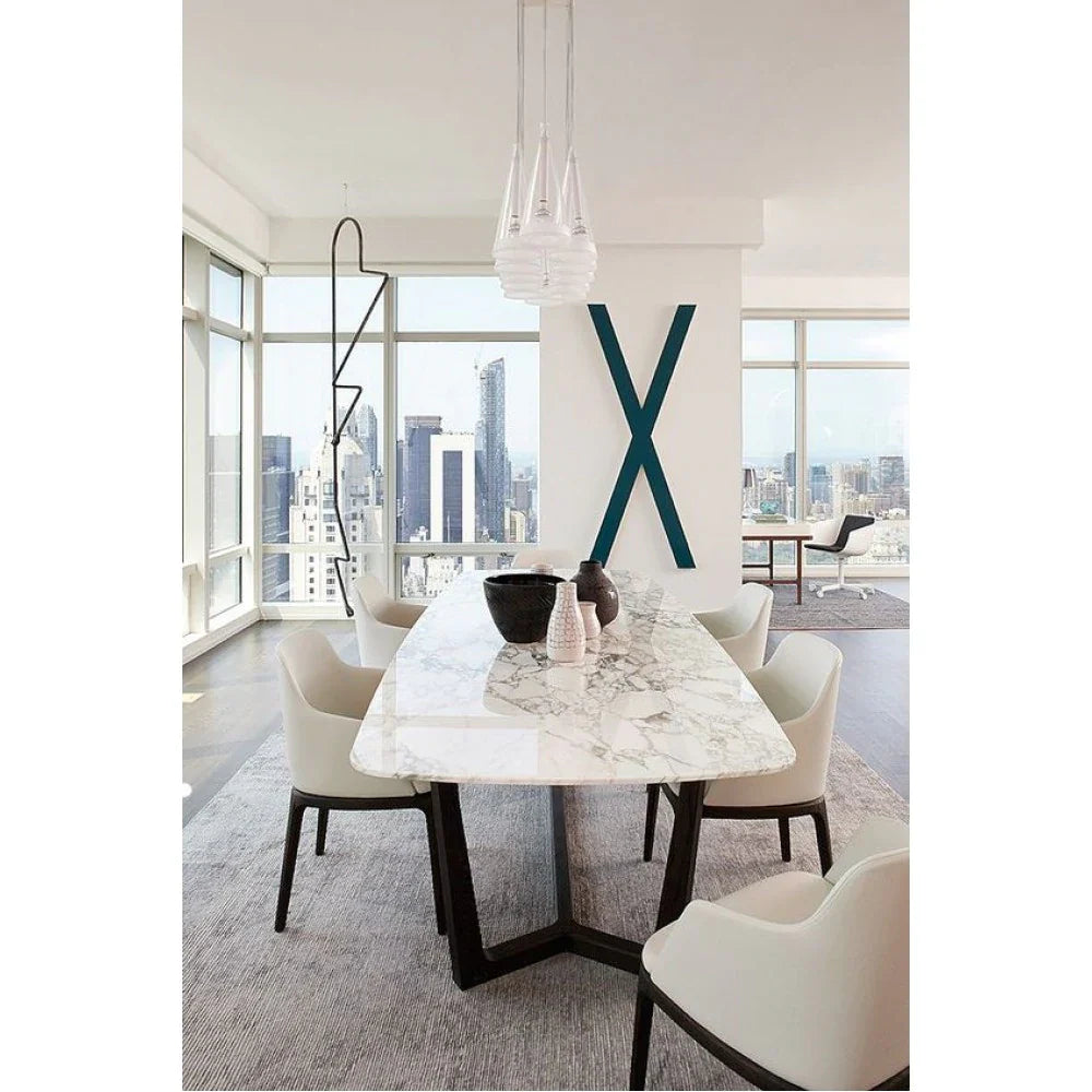 Marble Dinner Table Rectangular Polished and Eased Edge